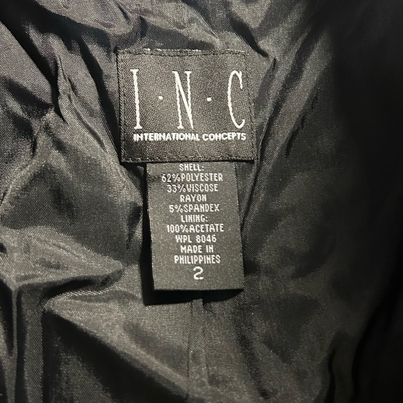International Concepts Black Jacket with belt size 2 (size small in women’s) - Picture 3 of 7